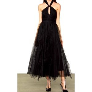 BCBG tulle tie neck dress
